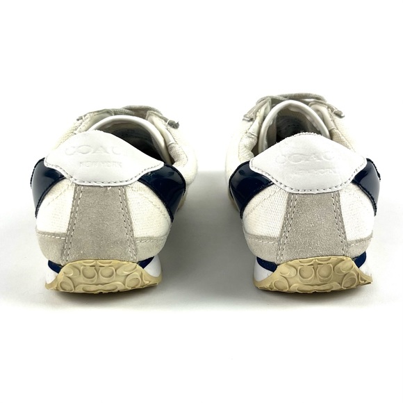 Coach Mae Navy & White Canvas Sneaker - Picture 6 of 9